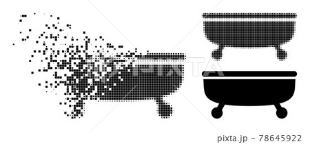 Disintegrating and Halftone Dot Bathtub Glyph Disintegrating and Halftone Dot Bathtub Glyph 78645922