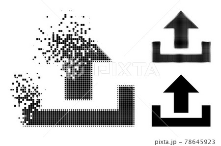 Disappearing and Halftone Dotted Upload Glyph Disappearing and Halftone Dotted Upload Glyph 78645923