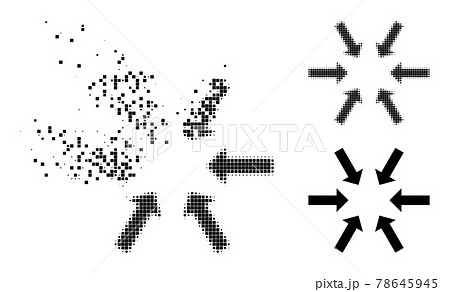 Burst and Halftone Pixel Compact Arrows Glyph Burst and Halftone Pixel Compact Arrows Glyph 78645945