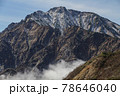 絶景の秋　北アルプス五竜岳　初冠雪 78646040