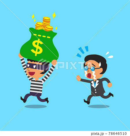 Robber holding a money bag vector illustration. | CanStock
