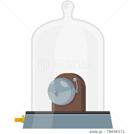 Vacuum plate with bell for physics experiment vector on white 78646571