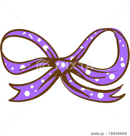 Purple bow cartoon vector, dotted ribbon hair tie flat icon Purple bow cartoon vector, dotted ribbon hair tie flat icon 78646669