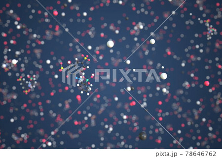 Molecule of thorin, conceptual molecular model. Scientific 3d rendering 78646762