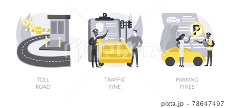 Driving rules violation abstract concept vector illustrations. Driving rules violation abstract concept vector illustrations. 78647497