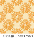 Seamless background with sliced oranges. Bright vector background 78647904