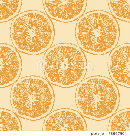 Seamless background with sliced oranges. Bright vector background 78647904