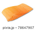 Salmon fish fillet realistic vector illustration isolated on white background 78647907