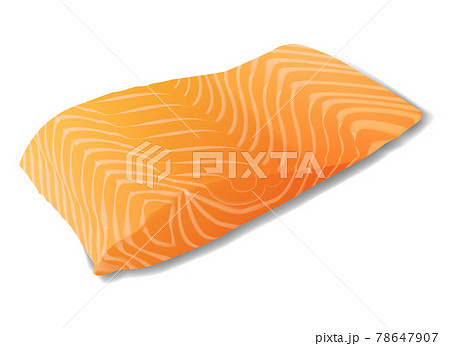Salmon fish fillet realistic vector illustration isolated on white background 78647907