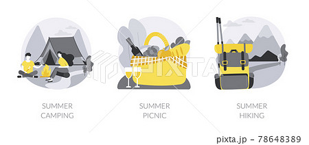 Summer adventure abstract concept vector illustrations. 78648389