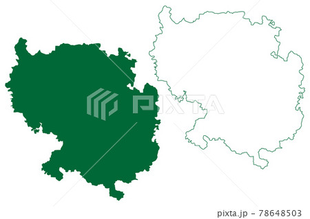 Vidisha district (Madhya Pradesh State, Bhopal division, Republic of India) map vector illustration, scribble sketch Vidisha map 78648503