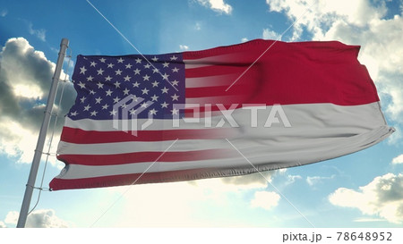 Flag of USA and North Carolina state. USA and North Carolina Mixed Flag waving in wind. 3d rendering 78648952