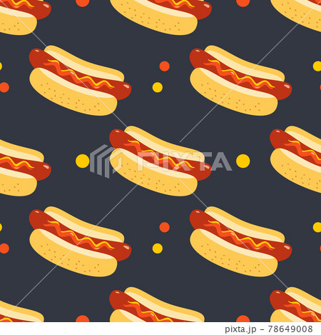 Hot Dog sign vector seamless pattern background 78649008