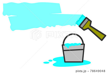 ペンキを刷毛で塗るイラストのイラスト素材