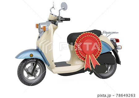 Motor scooter, moped with best choice badge, 3D rendering 78649263