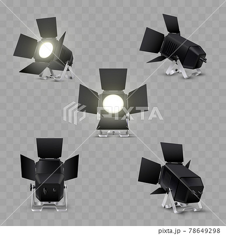 Lighting equipment set for an interview of a show contest or exhibition pavilion. 78649298