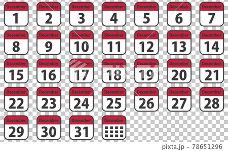 December daily calendar icon set December daily calendar icon set 78651296