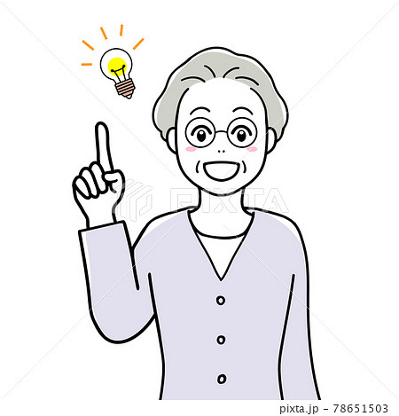 アイデアをひらめくシニア女性 アイデアをひらめくシニア女性 78651503