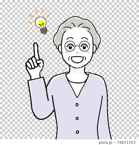 アイデアをひらめくシニア女性 アイデアをひらめくシニア女性 78651503