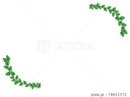 シンプルな蔦の角飾り枠のイラスト素材