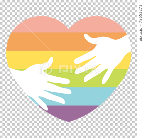 LGBTQ　ハートを抱える両手 78653273
