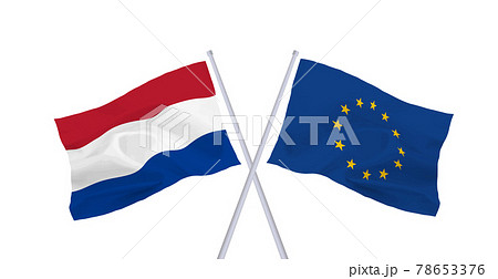 EUとオランダの旗 78653376