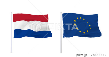 EUとオランダの旗 78653379