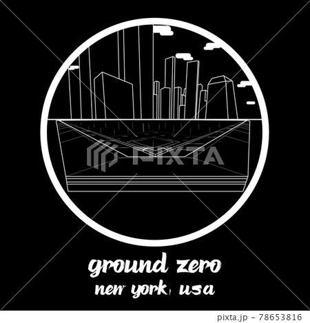 Circle icon line Landmark Ground Zero Monument in Newyork USA. icon vector illustration  78653816