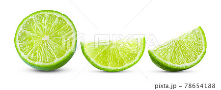 Juicy slice of lime isolated on white 78654188