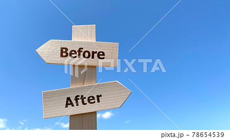 道しるべと青空_2方向_右空間_BeforeとAfter文字入り 道しるべと青空_2方向_右空間_BeforeとAfter文字入り 78654539