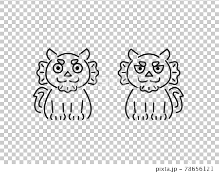 シーサー 線画アイコン 沖縄 素材 シーサー 線画アイコン 沖縄 素材 78656121
