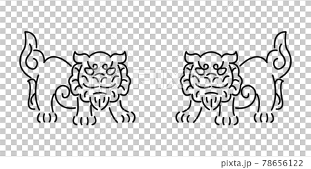 シーサー　線画アイコン　沖縄　素材 78656122