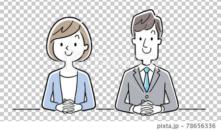 ベクターイラスト素材：受付の若い男女、ビジネスマンとビジネスウーマン 78656336