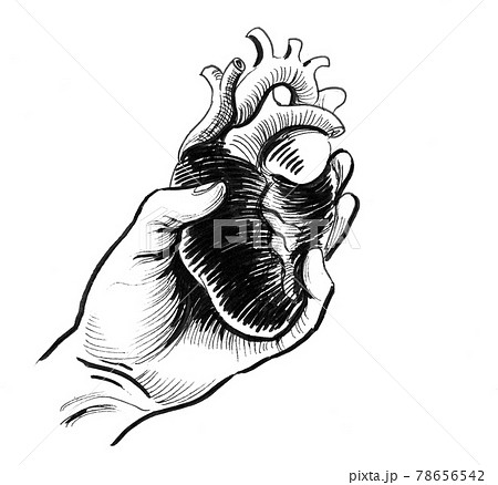 black drawn heart