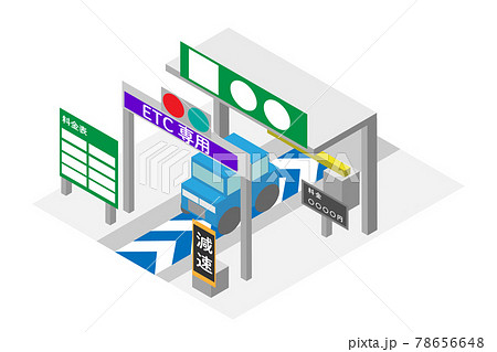 アイソメトリックな高速道路ETC専用レーン アイソメトリックな高速道路ETC専用レーン 78656648