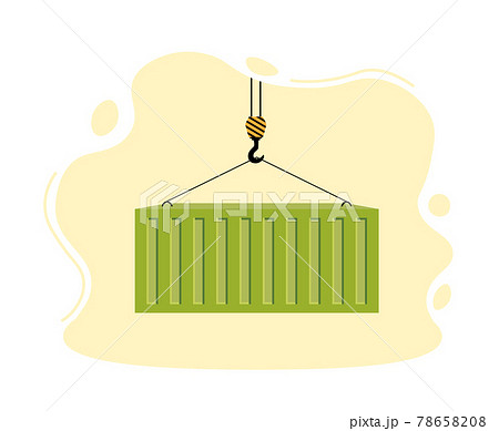 port crane lifts green container. concept of worldwide delivery 78658208