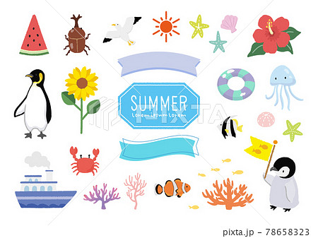 夏のイラスト素材セット 78658323