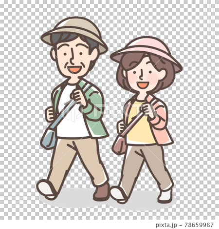 Men and women walking cheerfully 78659987