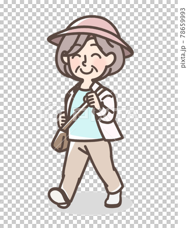 Grandmother walking cheerfully 78659993