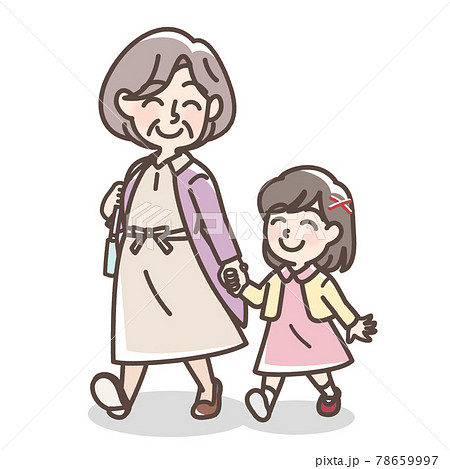 孫とでかけるおばあさん 孫とでかけるおばあさん 78659997