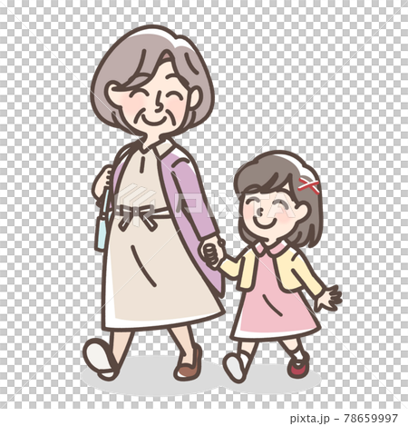 孫とでかけるおばあさん 孫とでかけるおばあさん 78659997