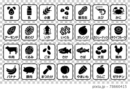 Food allergy icon set 78660415