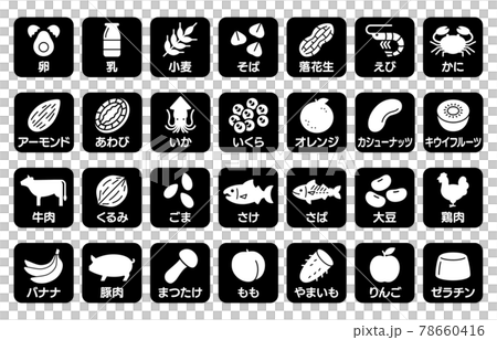 食物アレルギーのアイコンセット 78660416