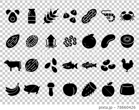 Food allergy silhouette icon set 78660426