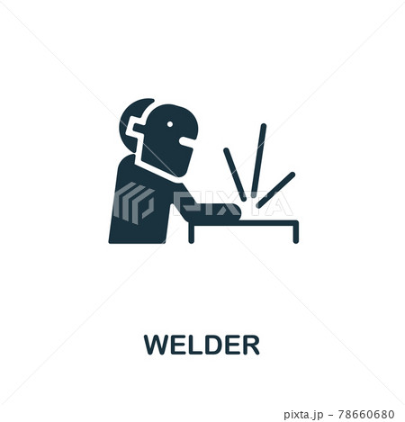Welder icon. Monochrome simple element from manufacturing collection. Creative Welder icon for web design, templates, infographics and more 78660680