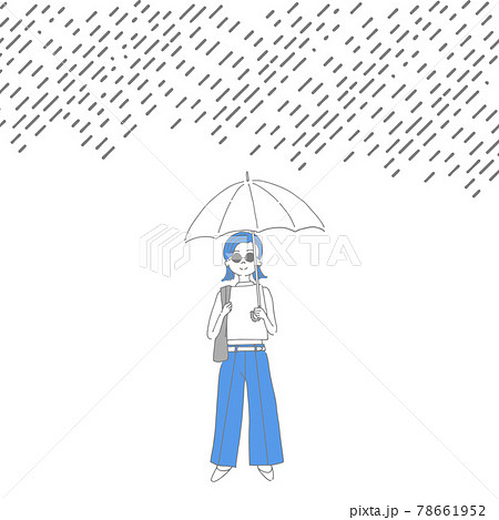 傘と女性のイラスト 78661952