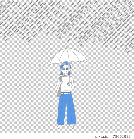 傘と女性のイラスト 78661952