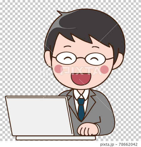 戴眼鏡和個人電腦的上班族 戴眼鏡和個人電腦的上班族 78662042