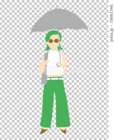 傘と女性のイラスト 傘と女性のイラスト 78663348