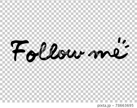 Follow me with cute characters / handwritten characters 78663695